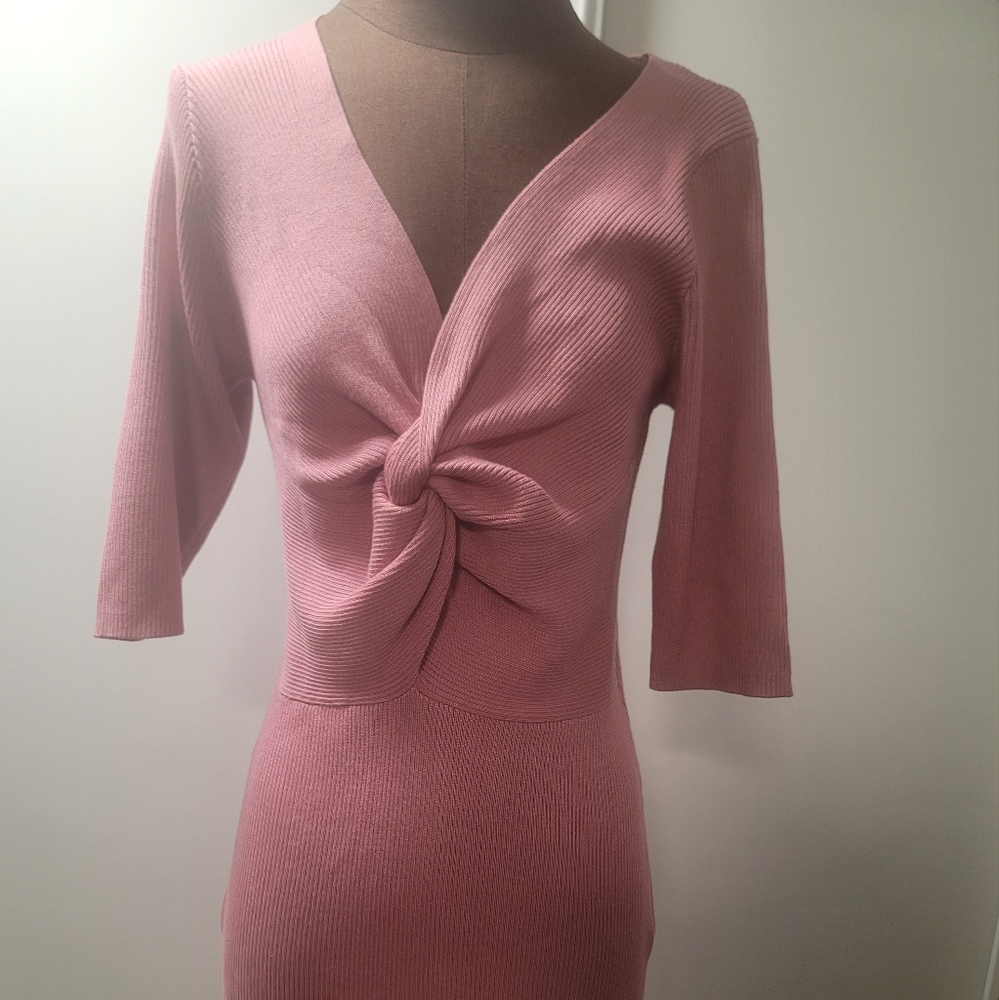 Plus, size 18/20 Ashley  Stewart pink ribbed sweater dress